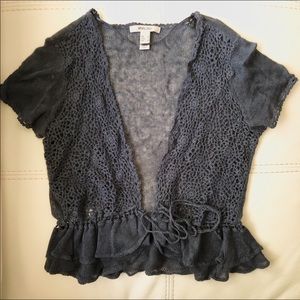 Mango Cropped Sweater Cardigan Crochet